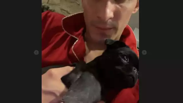 Rommel Pacheco y su perrita Pixán