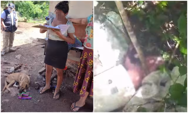 Tras dar a luz una adolescente deja a un recién nacido en una cubeta entre piedras al fondo del patio