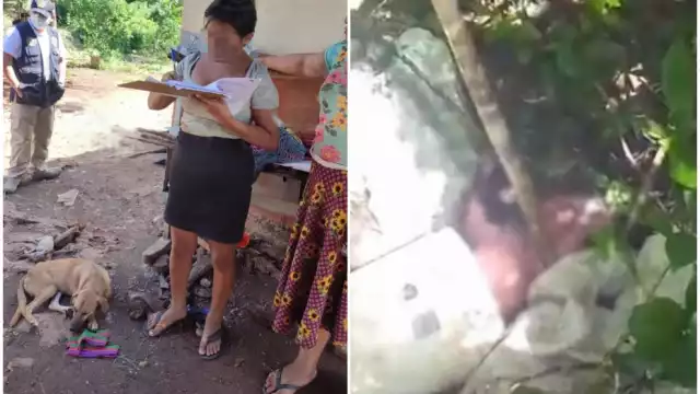 Tras dar a luz una adolescente deja a un recién nacido en una cubeta entre piedras al fondo del patio