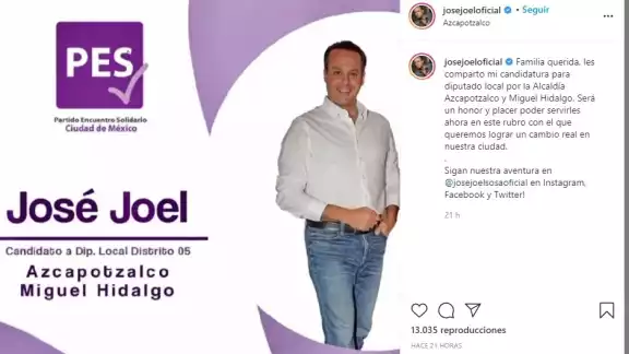 José Joel, hijo del cantante José José se lanza como candidato local en CDMX José Joel, hijo del cantante José José se lanza como candidato local en CDMX