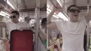 Eduin Caz y los integrantes de Grupo Firme se subieron al metro de Nueva York