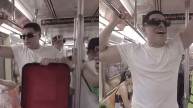 Eduin Caz y los integrantes de Grupo Firme se subieron al metro de Nueva York