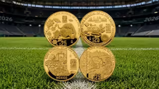Banxico presenta exclusiva moneda de oro inspirada en el ajolote y el Mundial 2026