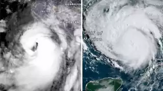 A pesar de la amenaza que representan a las población, es poco frecuente ver dos ciclones con trayectorias paralelas