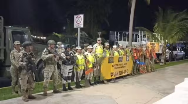 personal del Ejército Mexicano se encuentra trabajando de manera coordinada con elementos de la Policía Estatal, la Policía Municipal y de Protección Civil