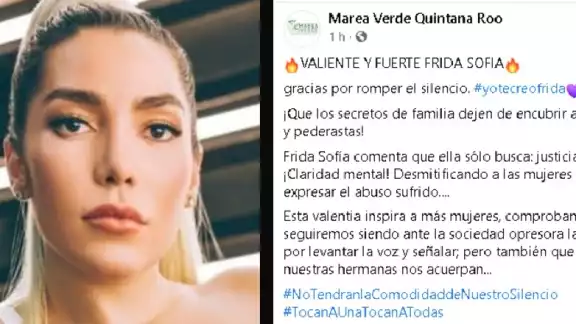 La comunidad Marea Verde Quintana Roo brindó apoyo a Frida Sofía tras su confesión La comunidad Marea Verde Quintana Roo brindó apoyo a Frida Sofía tras su confesión