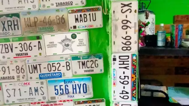 Entre el decomiso, se encuentra: 128 placas de diferentes estados, una computadora y una impresora