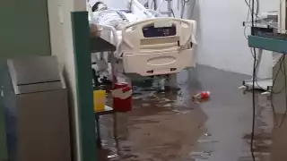 A través de fotos y videos se pudo observar las afectaciones que dejaron las lluvias al interior del nosocomio
