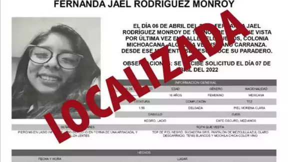La adolescente fue hallada en Hidalgo y se ausentó por su propia voluntad. Foto: FGJ-CDMX La adolescente fue hallada en Hidalgo y se ausentó por su propia voluntad. Foto: FGJ-CDMX