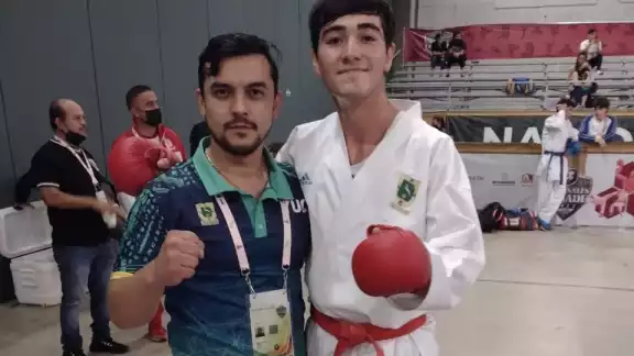 Yahir Espinoza logró llegar a la final de combate de karate en los Juegos Conade 2022. Foto: Marco Sánchez
Yahir Espinoza logró llegar a la final de combate de karate en los Juegos Conade 2022. Foto: Marco Sánchez