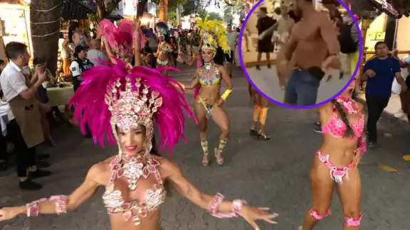 Pese a que el video dura 13 segundos muestra como el turista se robó el show Pese a que el video dura 13 segundos muestra como el turista se robó el show