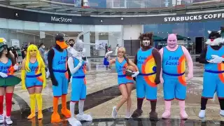 Memo Aponte y sus amigos se caracterizaron de personajes de los Loney Toons para Live Action de Space Jam,