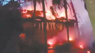 Así se vio el incendio en el hotel de Roberto Palazuelos