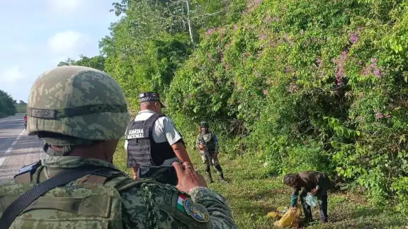 Autoridades hallaron evidencias del regreso de esta persona al sitio, como palapas improvisadas para pernoctar Autoridades hallaron evidencias del regreso de esta persona al sitio, como palapas improvisadas para pernoctar