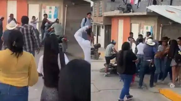 Elementos de Seguridad Pública estatal acudieron a a controlar la situación y atender a los lesionados
