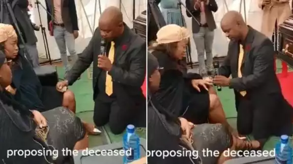 Hombre le pide matrimonio a su novia durante el funeral de su padre.