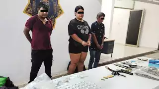 PEP detiene a dos hombres y una mujer con armas y droga en Palizada