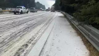 Granizada causa caos vial en la autopista México-Cuernavaca: VIDEOS