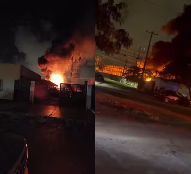 Incendio en la CFE de la SM 96 de Cancún