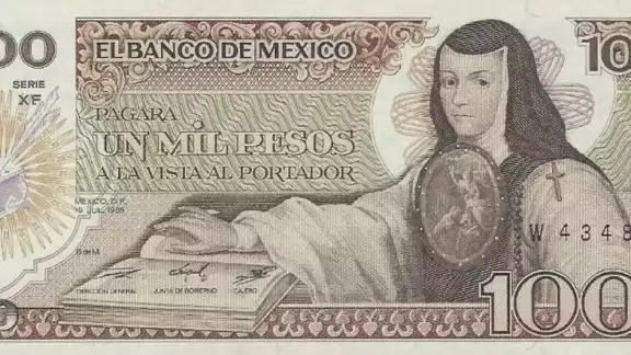 El billete de mil pesos de Sor Juana Inés de la Cruz de 1985, podrá ser vendido a un costo de 989 pesos El billete de mil pesos de Sor Juana Inés de la Cruz de 1985, podrá ser vendido a un costo de 989 pesos