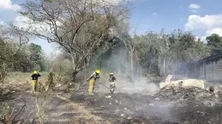 Bomberos y Protección Civil sofocaron un incendio de maleza en la colonia Esperanza.