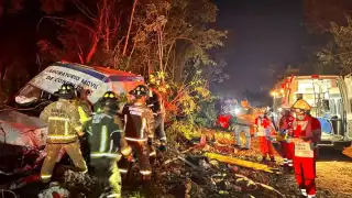 Un accidente ocurrió anoche en un camino de terracería hacia la colonia La Chiapaneca