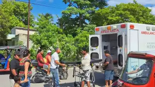 El motociclista fue trasladado al hospital de Ciudad del Carmen