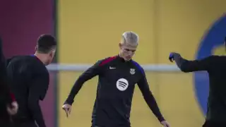 Dani Olmos en pleno entrenamiento