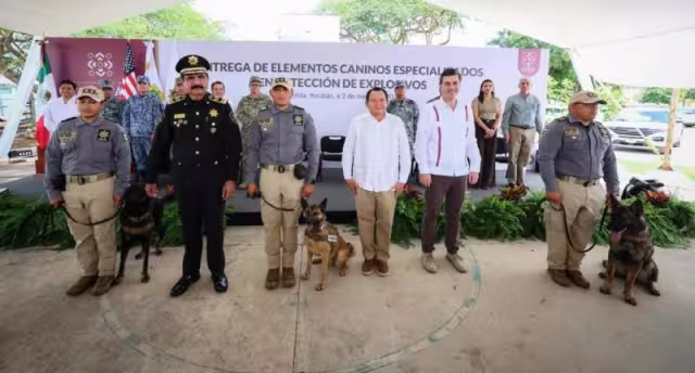 Yucatán integra nuevos binomios caninos para detección de explosivos