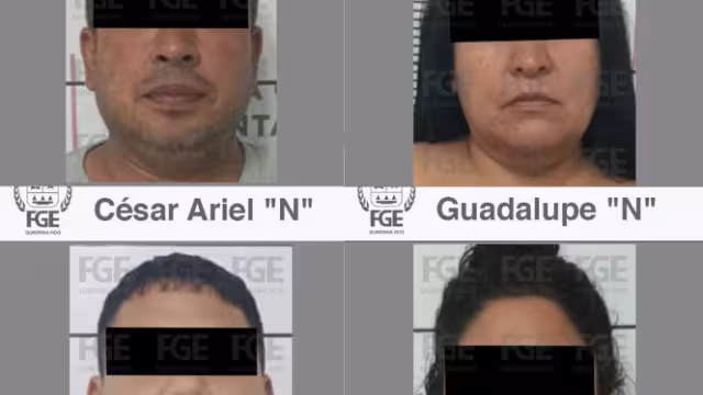 Los detenidos fueron identificados como Francisco Javier “N”, César Ariel “N”, Guadalupe “N” y Dora María “N”