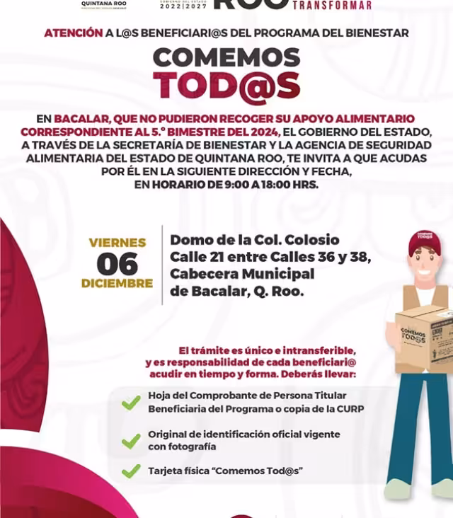 Fecha, horarios, ubicación y documentación requerida