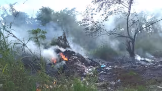 Bomberos controlaron un incendio de maleza en terrenos ejidales de la colonia Carlos Salinas de Gortari