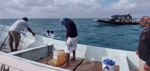 Autoridades marítimas aseguran a cuatro buzos que pescaban ilegalmente en Dzilam de Bravo