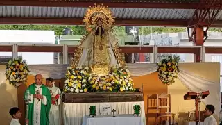 Realizan magna procesión en honor a la Virgen de las Mercedes en Champotón 