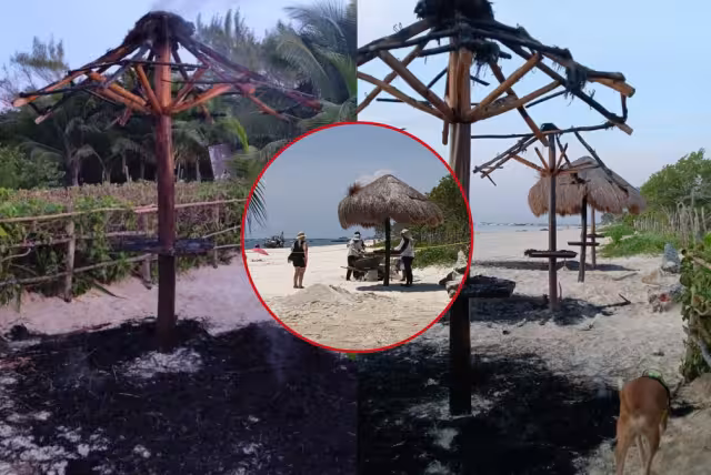 Después de algunas horas se colocaron las nuevas estructuras