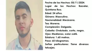 Activan ficha de búsqueda por joven desaparecido en Bacalar.