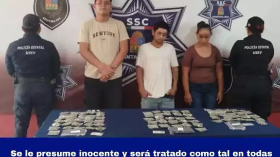 Los detenidos fueron identificados como Víctor “N”, José Guillermo “N” y María Guadalupe “N” Los detenidos fueron identificados como Víctor “N”, José Guillermo “N” y María Guadalupe “N”