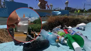 Debido a la gran cantidad de basura, se estimo que fue un total de 15 bolsas de desechos que se recolectaron