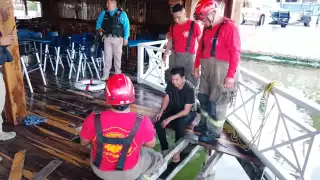 Los gritos del hombre movilización a bomberos y policías