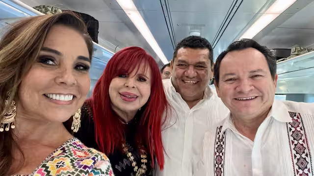 Gobernadores de la Península recorren el sureste a bordo del Tren Maya