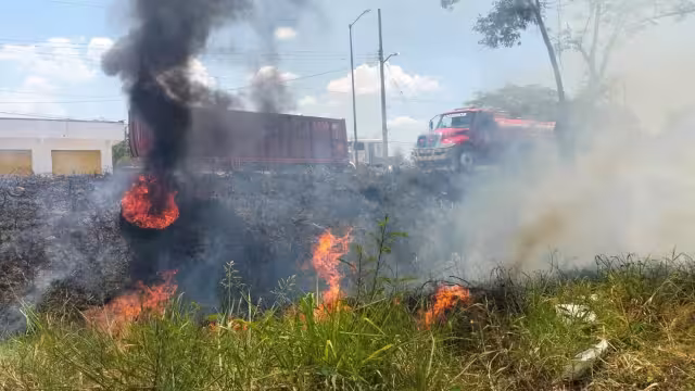 Efecto lupa provoca siniestro cerca de viviendas en Campeche