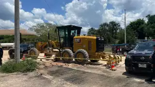 “Vinieron a trabajar y lo único que hicieron fue destruir”:  Empresa daña calles y áreas verdes de Tzucacab 