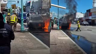Automóvil se incendia en el centro de Chetumal y moviliza a cuerpos de emergencia