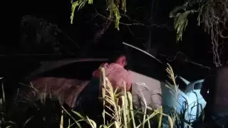 Se accidentan en Palizada por mal estado de carretera alterna