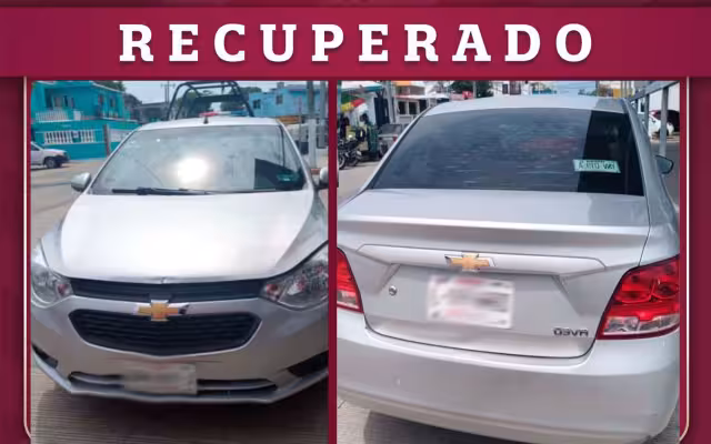 Un automóvil con reporte de robo fue detectado en un módulo REPUVE en el municipio de Carmen.