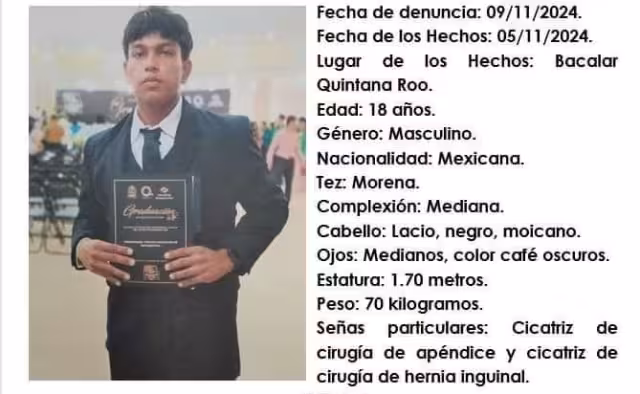 FGE emite orden de búsqueda por Gerardo Sánchez Juárez en Bacalar.