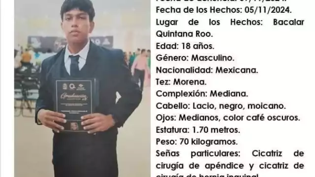 FGE emite orden de búsqueda por Gerardo Sánchez Juárez en Bacalar.