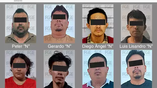 Los detenidos fueron identificados comoDiego Ángel “N”, Gerardo “N”, Bartolo “N”, Jerson Eduardo “N”, Christopher Julián “N”, Vania Maiyrin “N”, Luis Lisandro “N” y Peter “N”