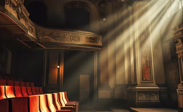 "En cada aterciopelado respaldo daba la impresión de que un epitafi o iba a descubrirse".