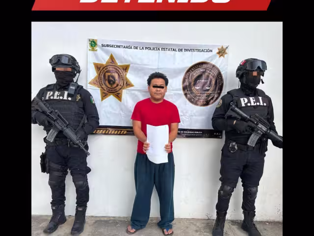 Joaquín Alejandro “N” fue presentado por la Secretaría de Seguridad Pública de Yucatán.